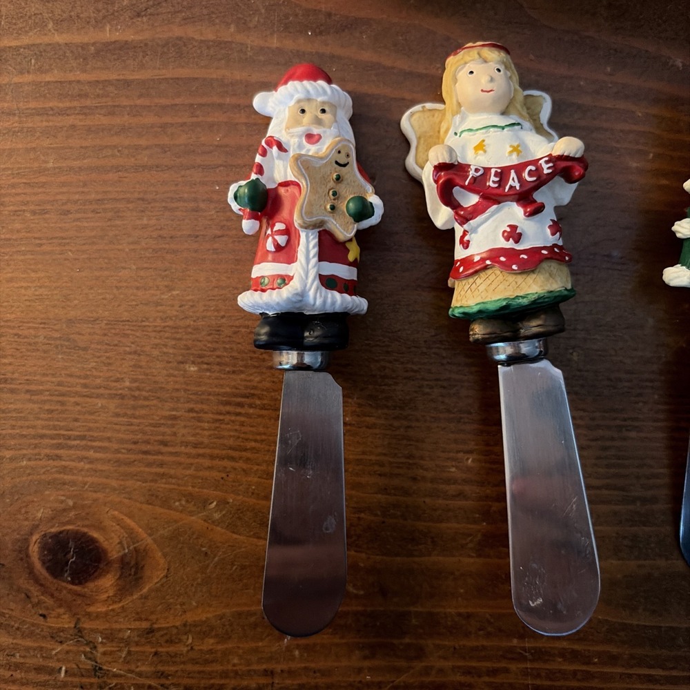 Holiday Christmas Spreaders Cheese Butter Set 4 Unbranded 11097 Original Box - Picture 2 of 7